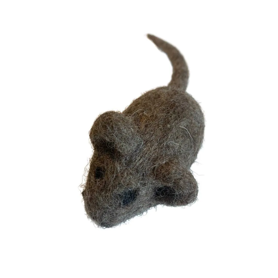 100% Wool - hand felt woolly mouse, Cat Toy by Ciao Gatto