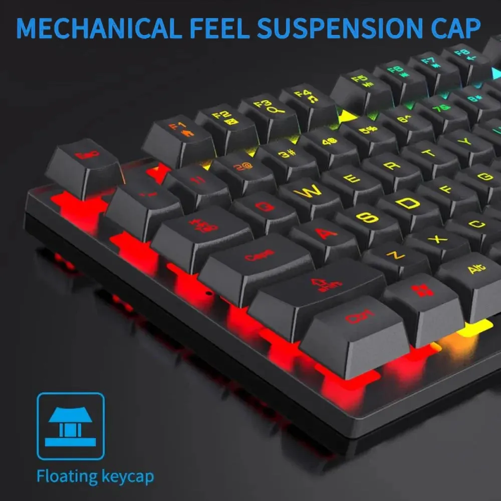 104 key Backlit Mechanical Keyboard Wired Gaming Keyboard waterproof Luminous keyboard And Mouse Set for Gamer PC Laptop Office