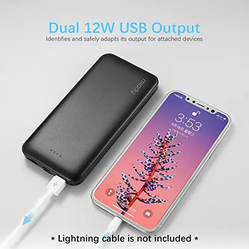 2-Pack Miady 10000mAh Dual USB Portable Charger, Fast Charging