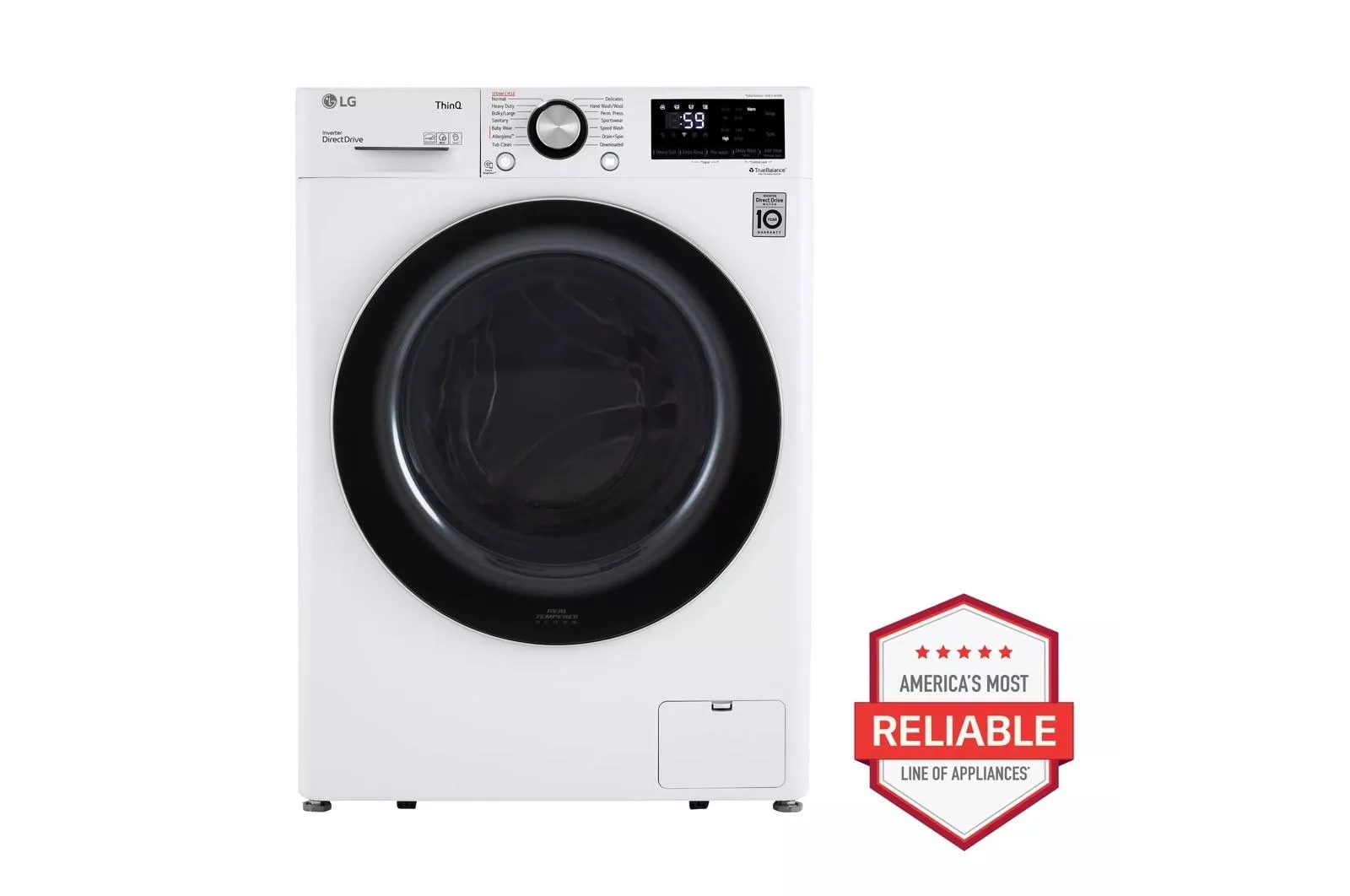 2.4 cu.ft. Smart wi-fi Enabled Compact Front Load Washer with Built-In Intelligence - (WM1455HWA)