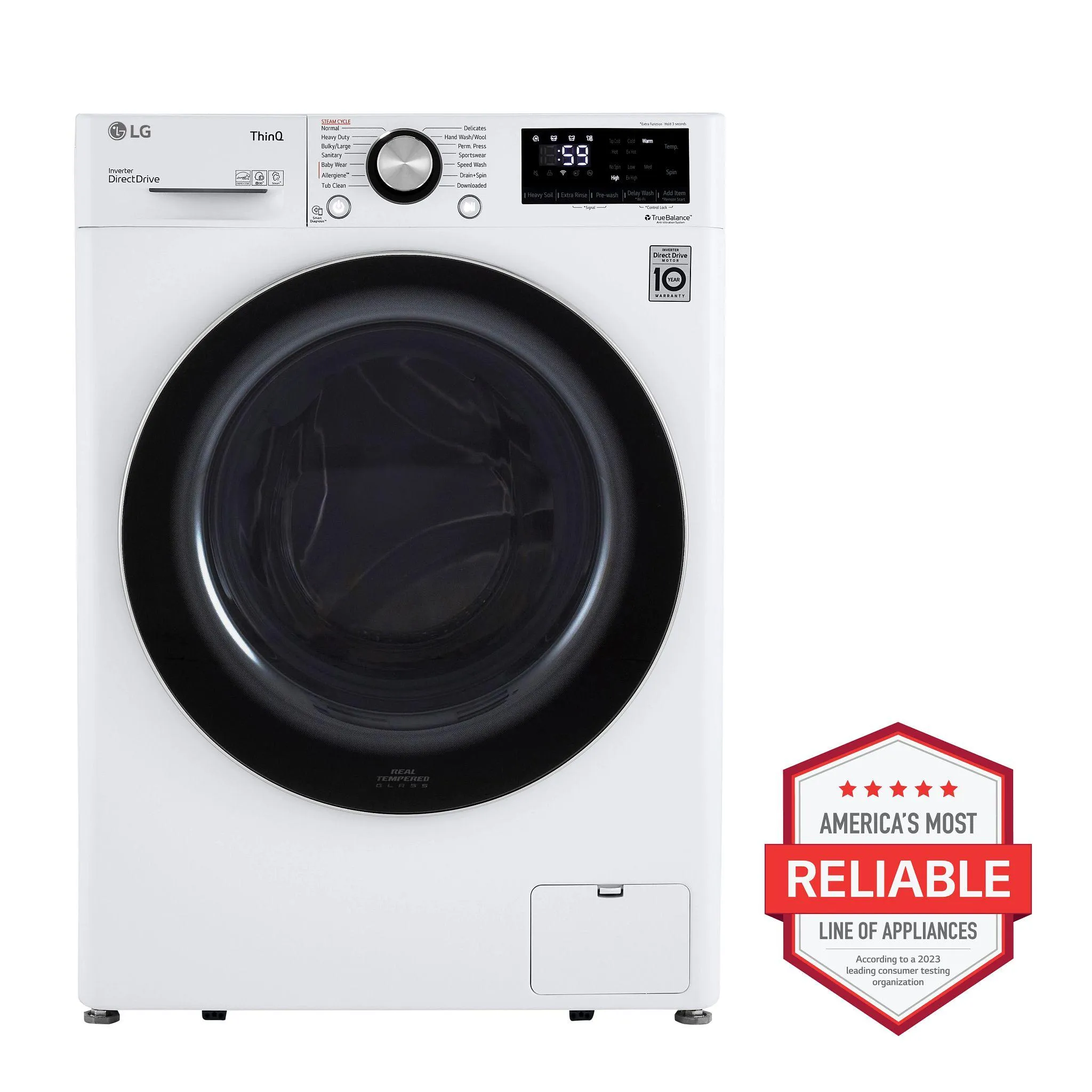 2.4 cu.ft. Smart wi-fi Enabled Compact Front Load Washer with Built-In Intelligence - (WM1455HWA)