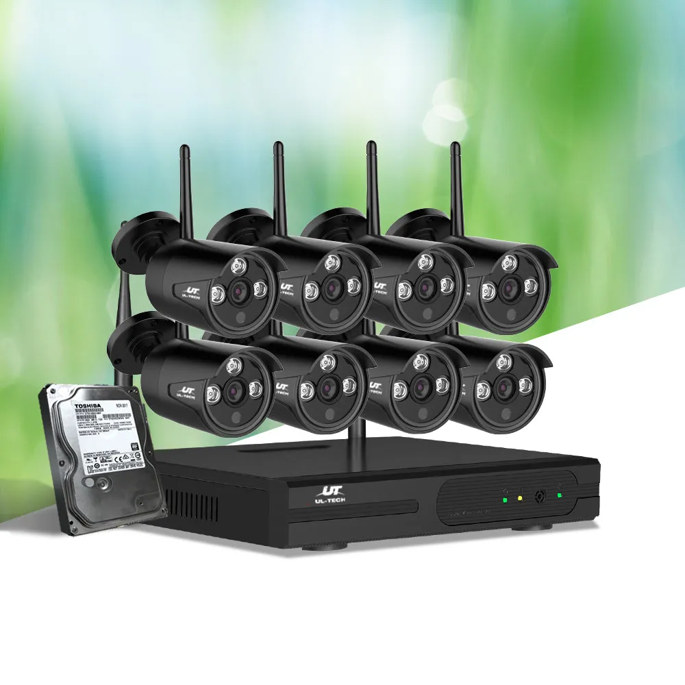 3MP HD Wireless CCTV System, 8 Cameras, 2TB HDD - UL-Tech