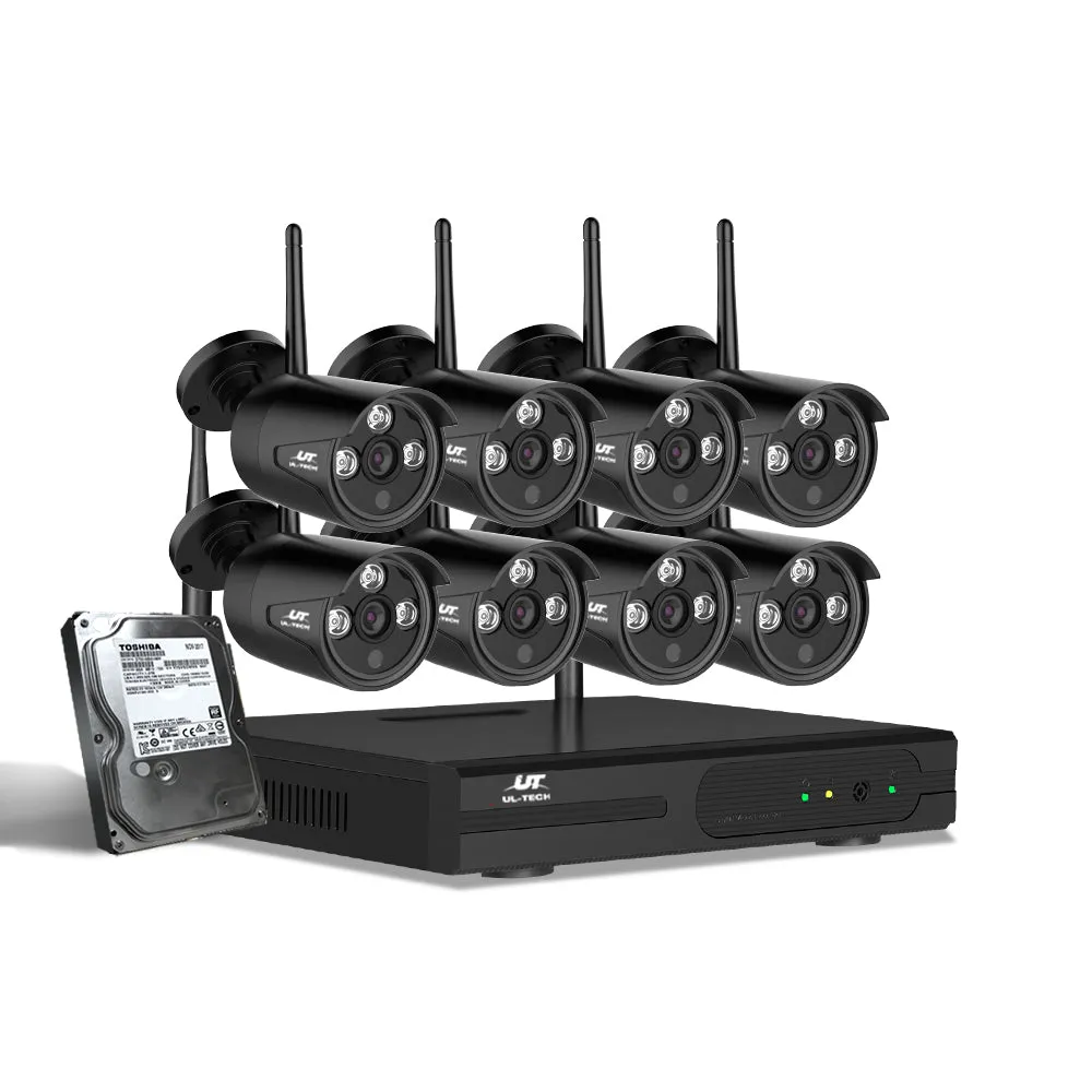 3MP HD Wireless CCTV System, 8 Cameras, 2TB HDD - UL-Tech