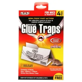 4 Pack White & Clear Mouse Glue Trap - 13.5cm x 17.5cm