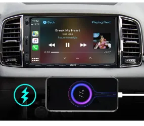 7" Double Din Car Stereo with Wireless CarPlay & Android Auto Display