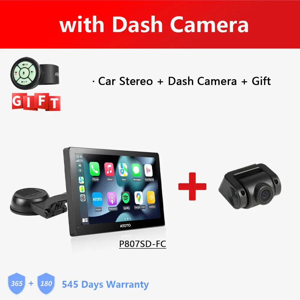 7" Portable Car Radio with Wireless CarPlay & Android Auto GPS