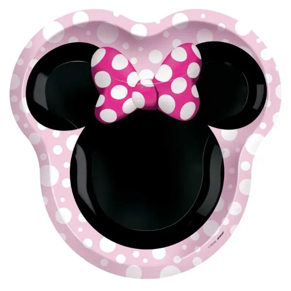 8 Pack Minnie Mouse Forever Shaped Paper Plates - 23cm