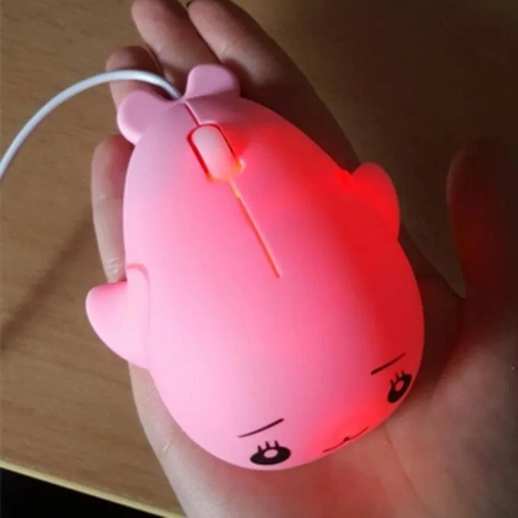 Adorable Cartoon Girl Wired Mouse for Home and Office Use