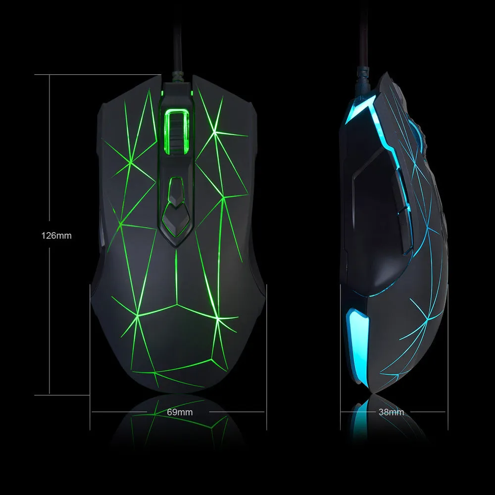 AJ52 7 RGB Backlit Modes Wired Professional E-sport Gaming Mouse