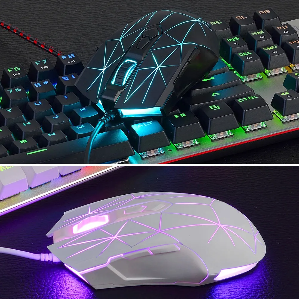 AJ52 7 RGB Backlit Modes Wired Professional E-sport Gaming Mouse