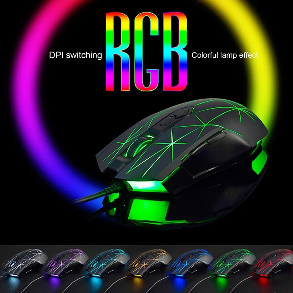 Ajazz AJ52 Black wired Gaming Mouse RGB