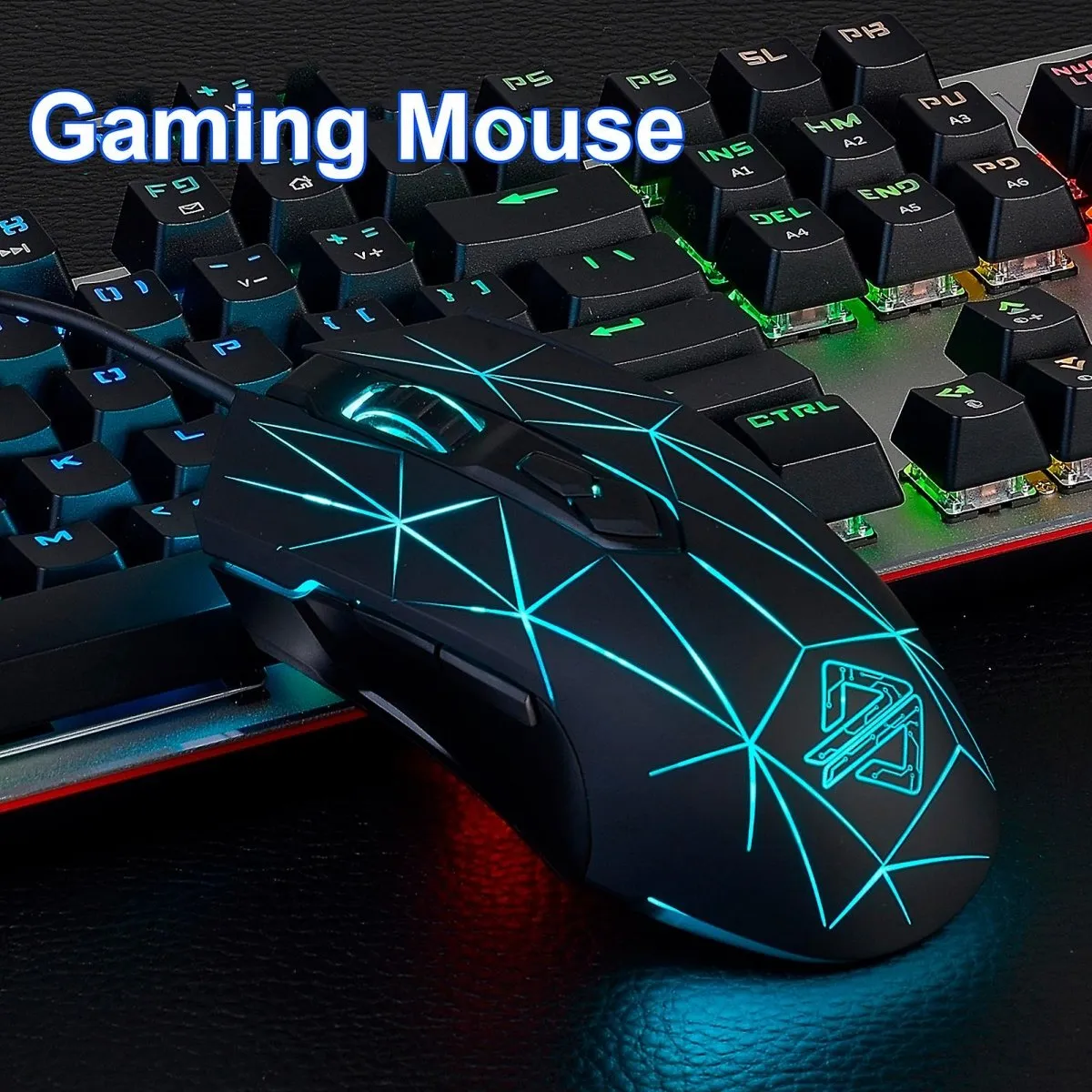 Ajazz AJ52 Black wired Gaming Mouse RGB