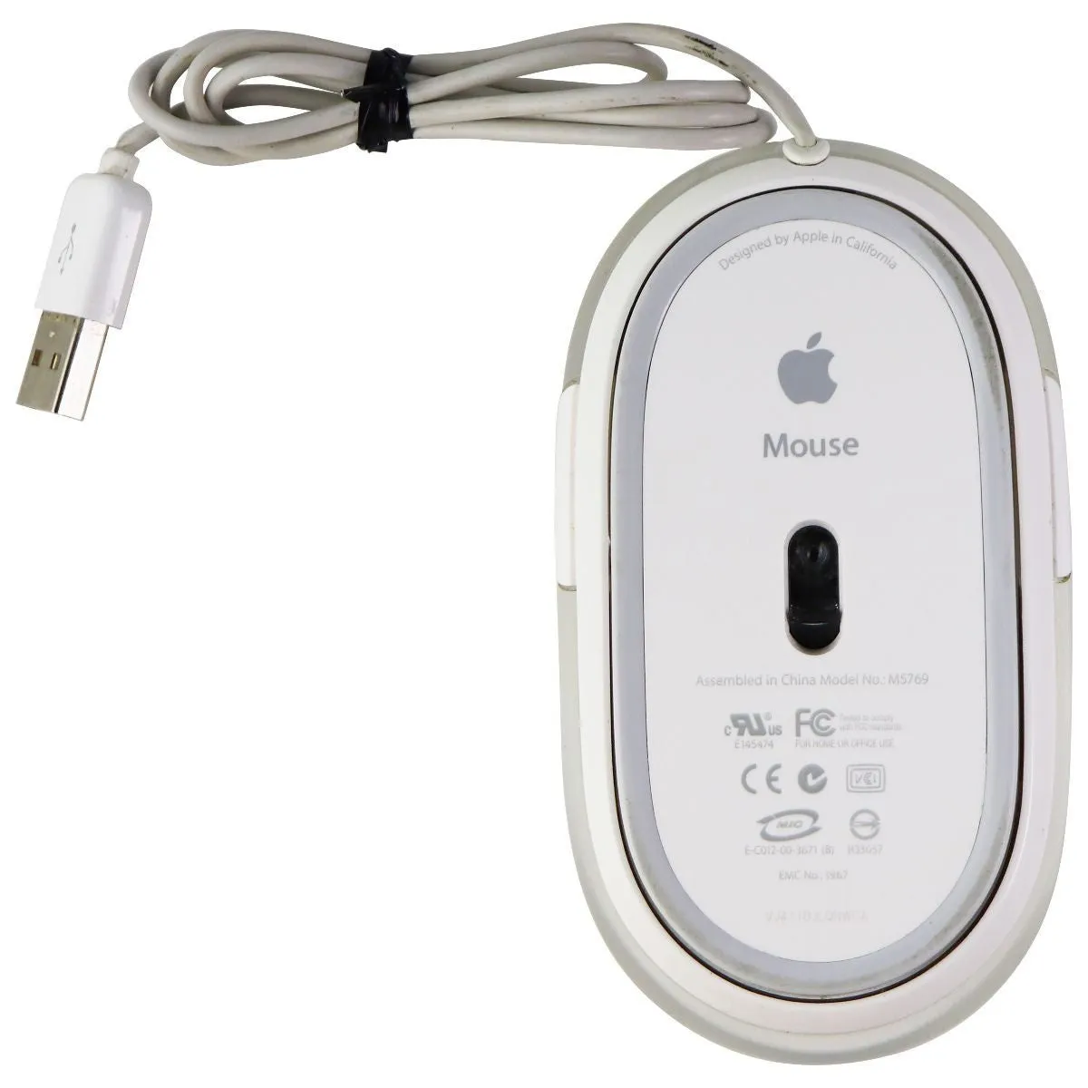 Apple Original OEM Wired USB Mouse for Mac - Clear/White (M5769 Non-Pro Model)