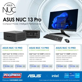 ASUS NUC 13 Pro (RNUC13ANHI700001/0I/1I) Intel® Core™ i7 Mini Desktop (Asus Monitor)