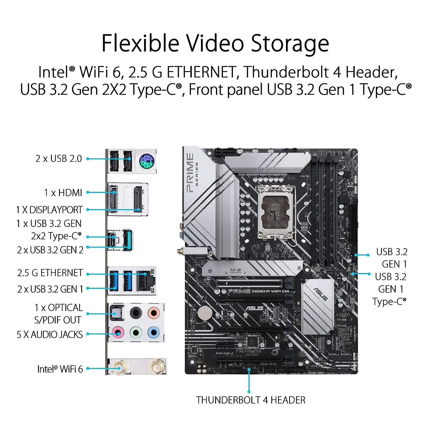 ASUS Z690-P PRIME DDR4 INTEL LGA1700 MOTHERBOARD