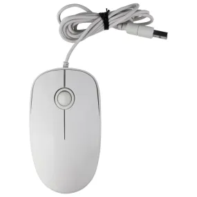 Basic Wired USB 3D Optical Gaming Mouse with Scroll Wheel - White