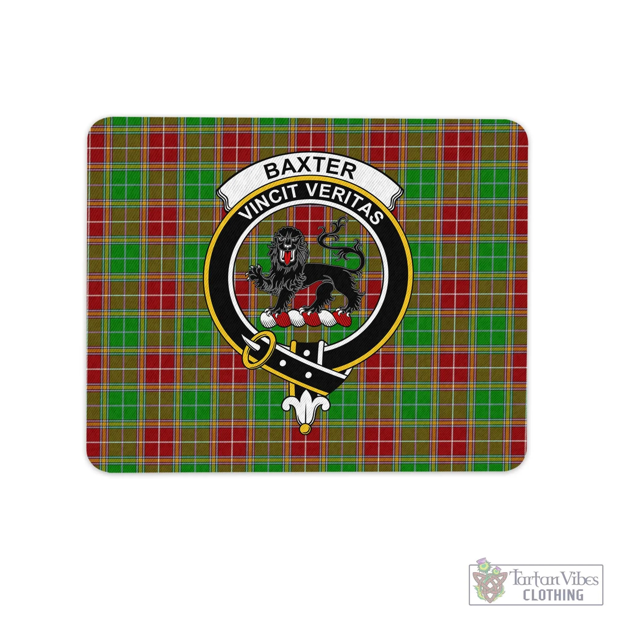 Baxter Modern Tartan Mouse Pad with Family Crest