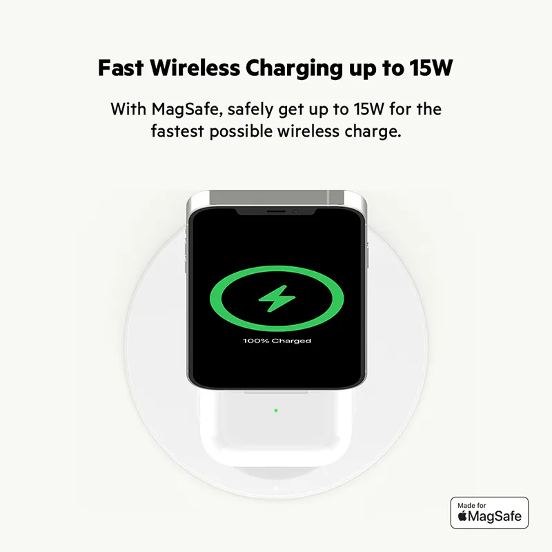 Belkin BoostCharge Pro 2in1 Wireless Charger Stand with MagSafe 15W