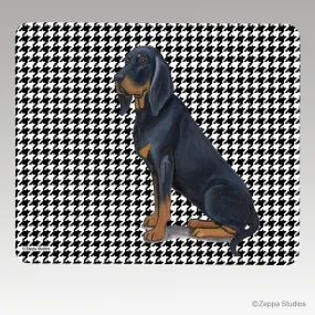 Black and Tan Coonhound Houndstooth Mouse Pad