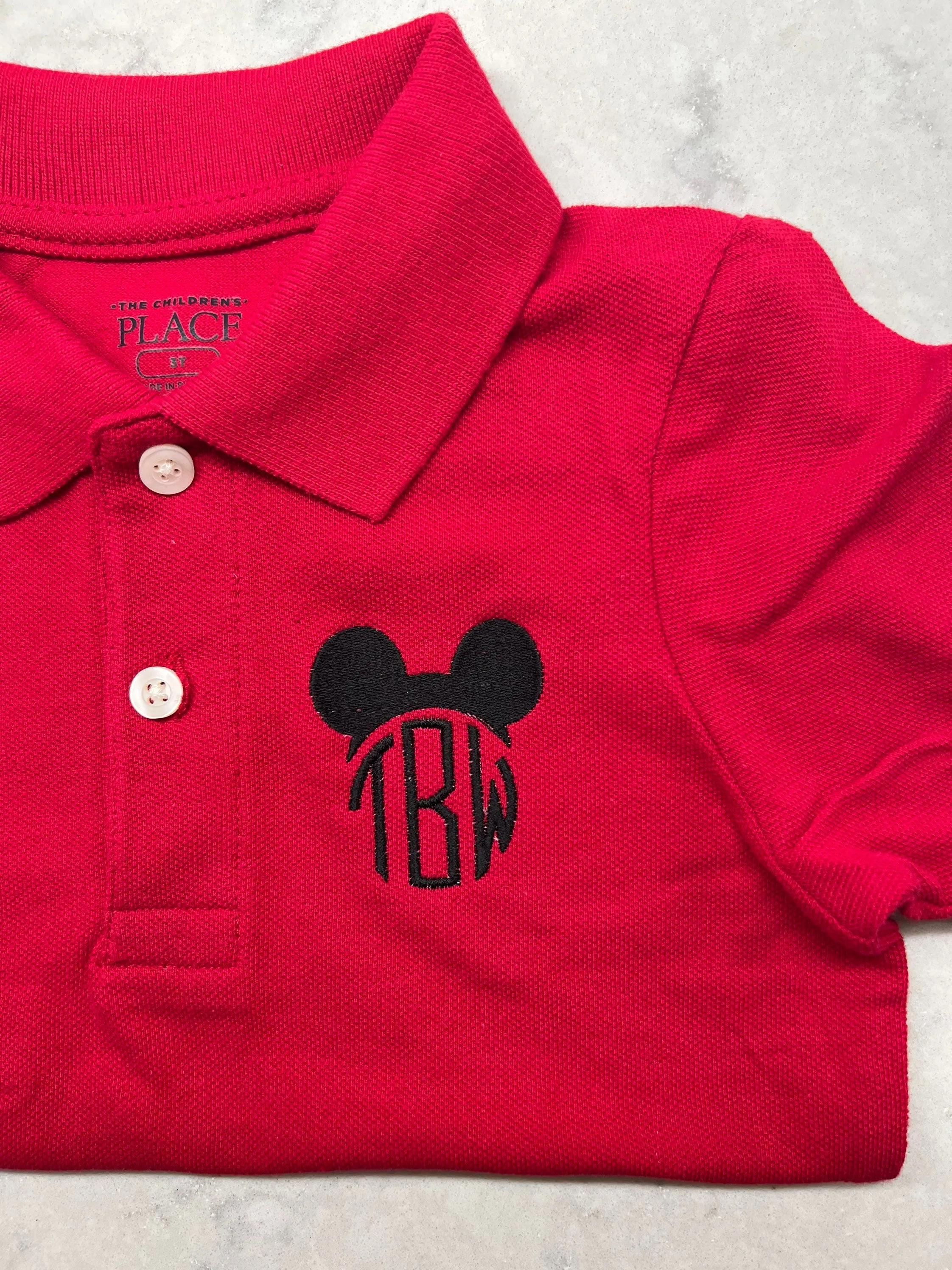 Boys Mouse Monogram Polo Design