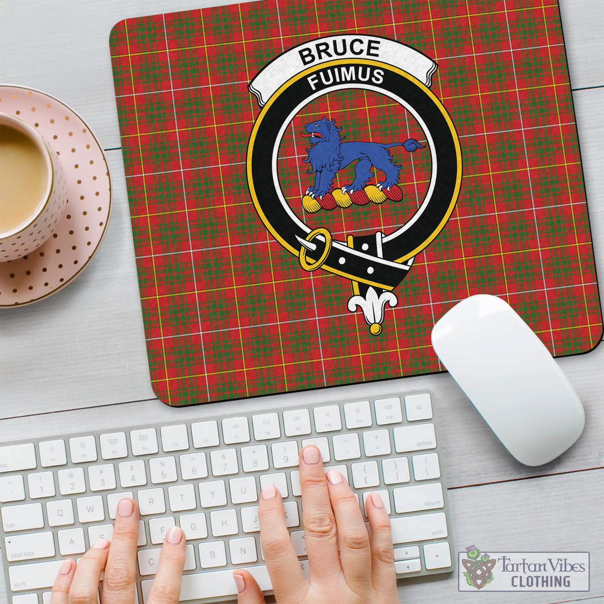 Bruce Modern Tartan Mouse Pad with Family Crest