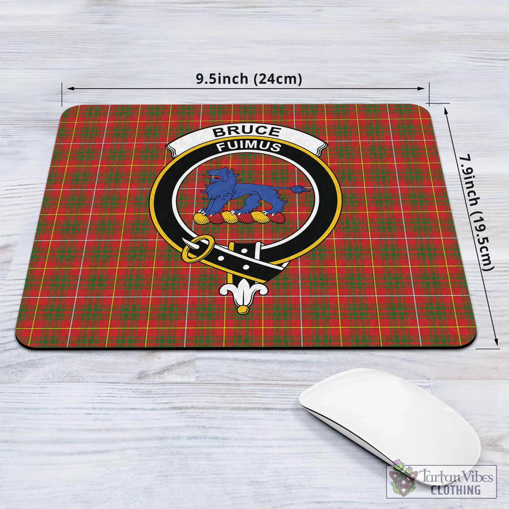 Bruce Modern Tartan Mouse Pad with Family Crest