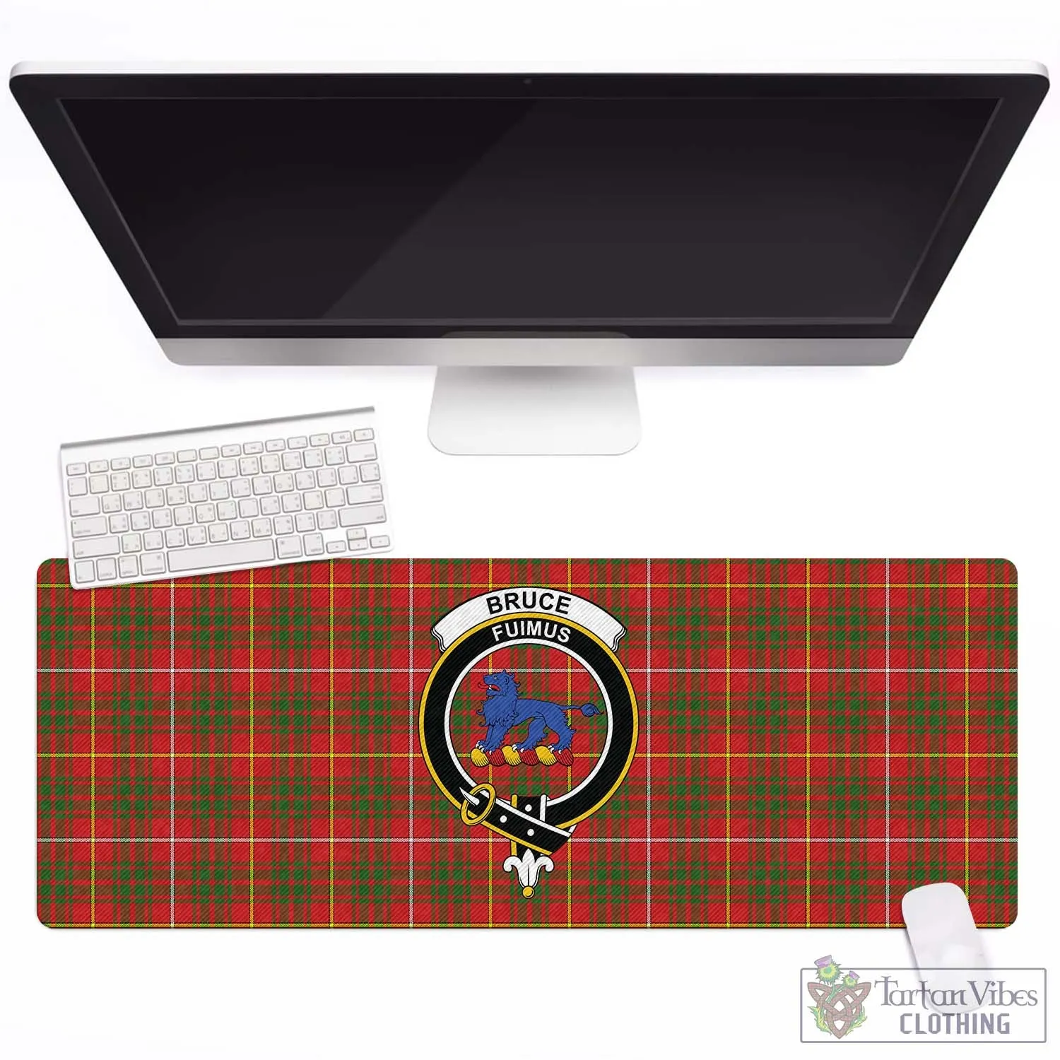 Bruce Modern Tartan Mouse Pad with Family Crest