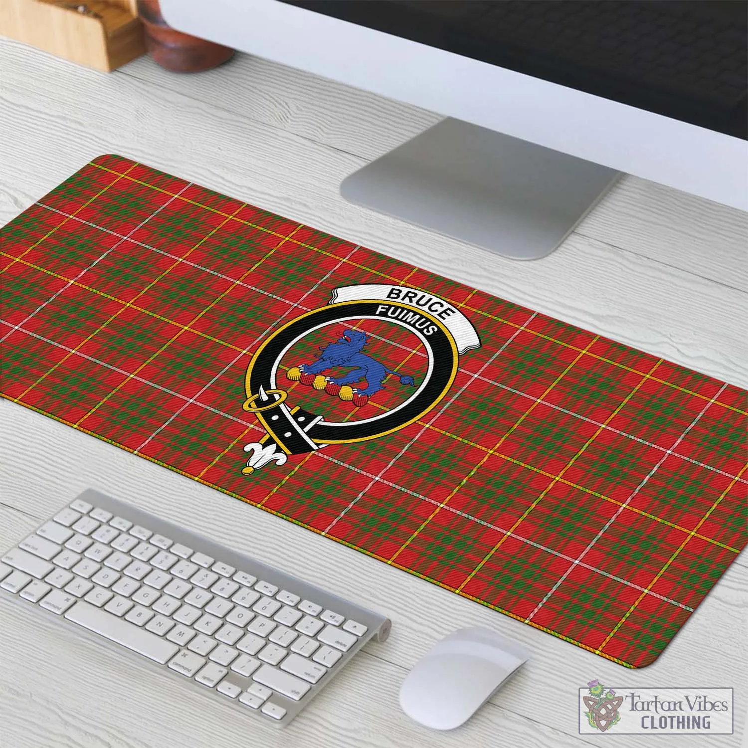 Bruce Modern Tartan Mouse Pad with Family Crest