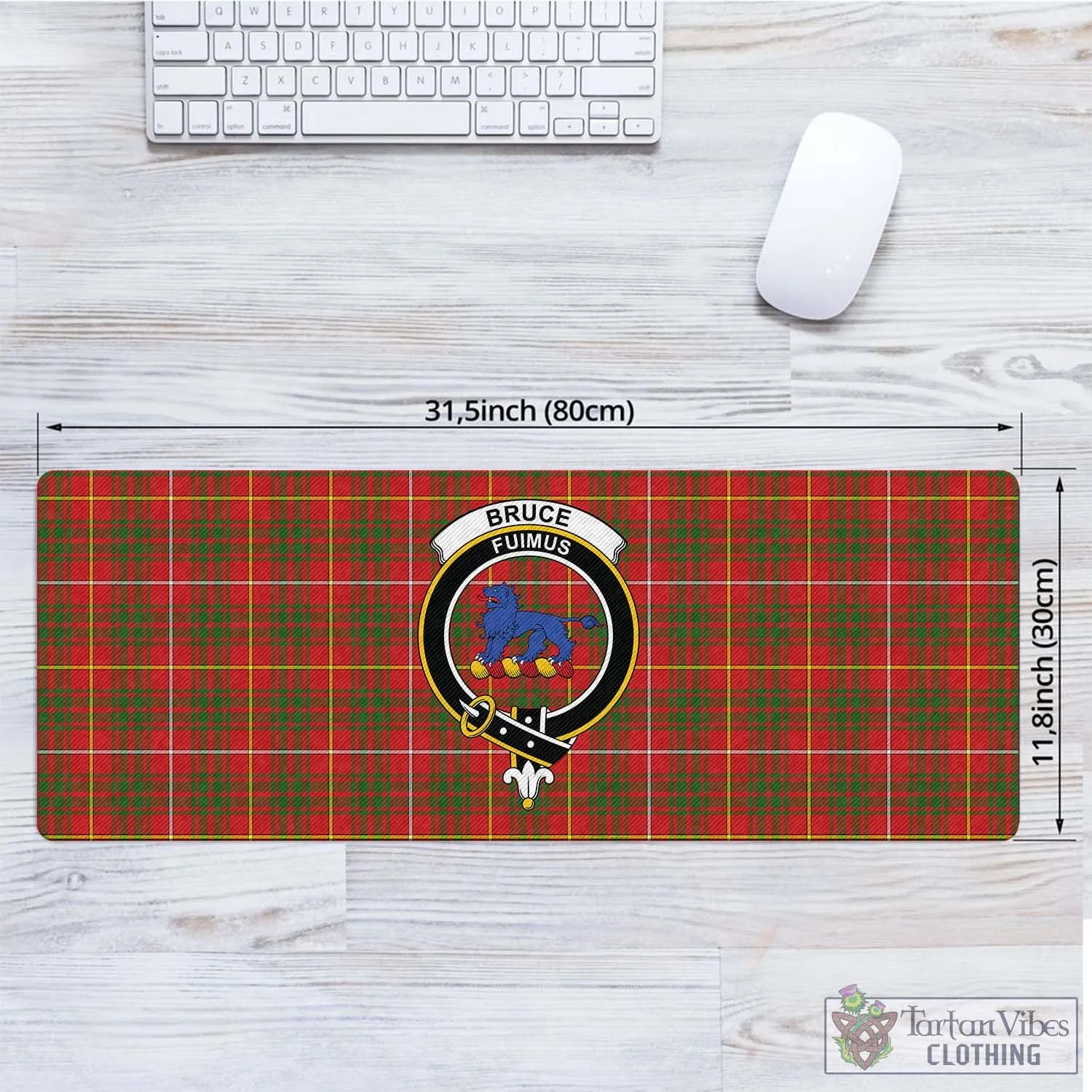 Bruce Modern Tartan Mouse Pad with Family Crest