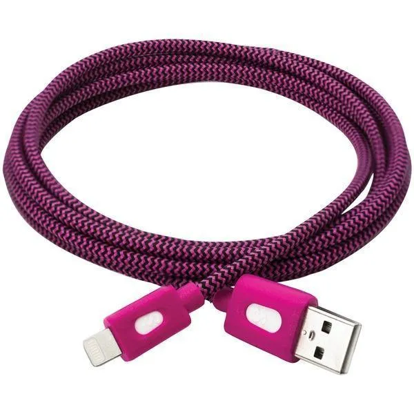 BT Saphire SA4-677-2 PwrMate Charge & Sync Lightning Cable, 6ft (Pink)