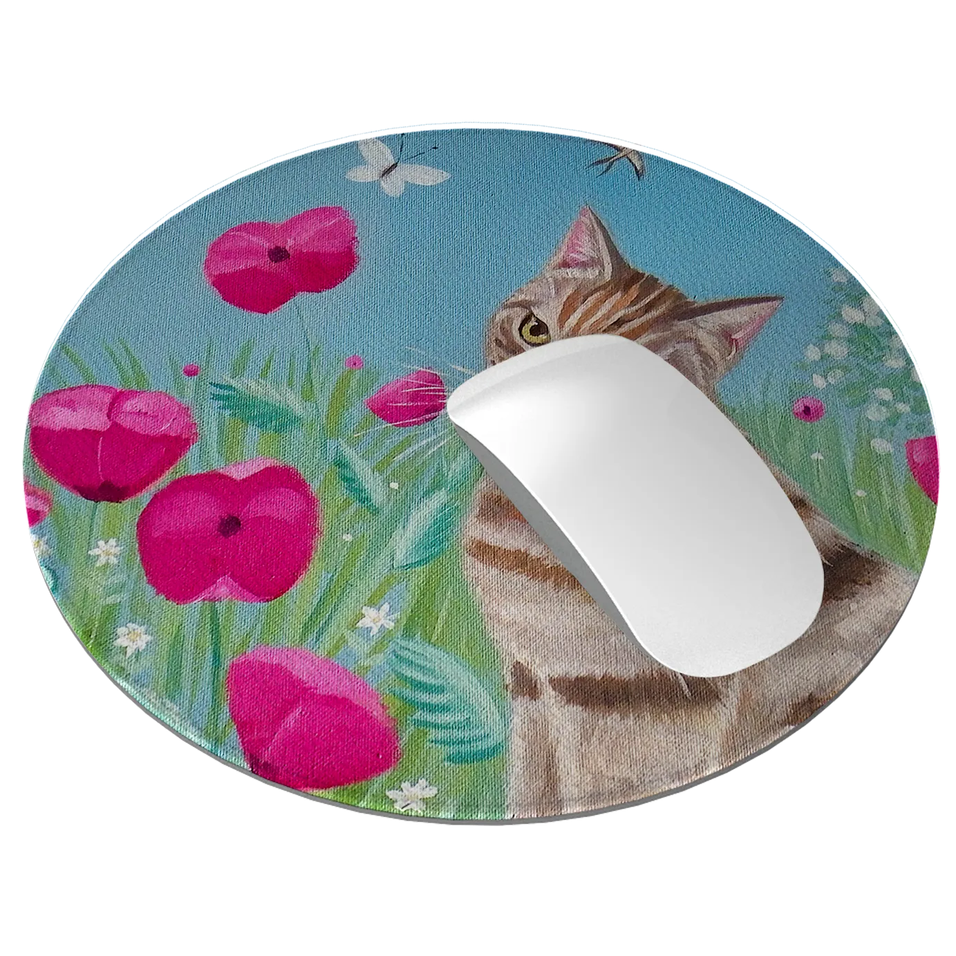 Cat Floral Mouse Mat By Mary Stubberfield