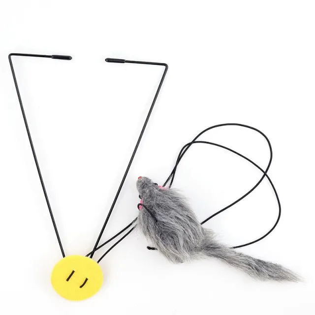 Cat Toy Hanging Door Retractable Rope Mouse Toy