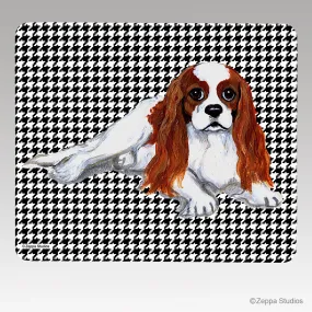 Cavalier King Charles Spaniel Houndstooth Mouse Pad