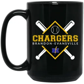 Chargers Softball - 15oz Black Mug