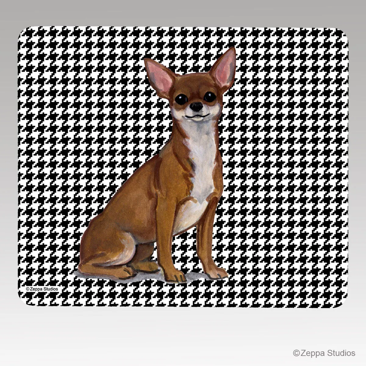 Chihuahua Houndstooth Mouse Pad