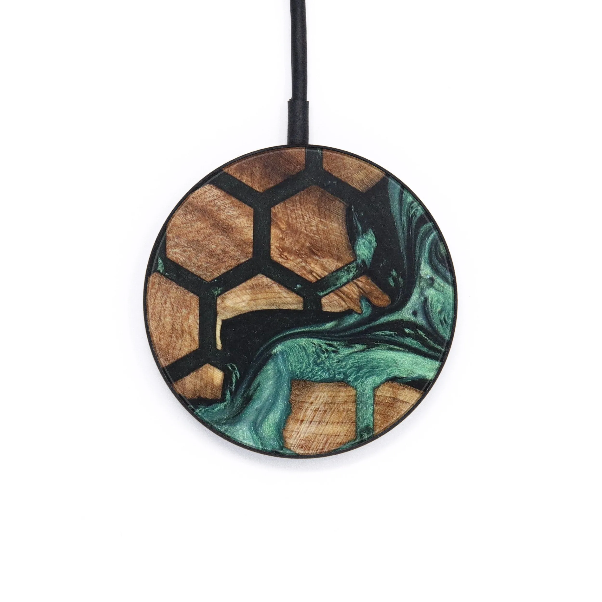 Circle Wood Resin Wireless Charger - Alaysia (Pattern, 622515)