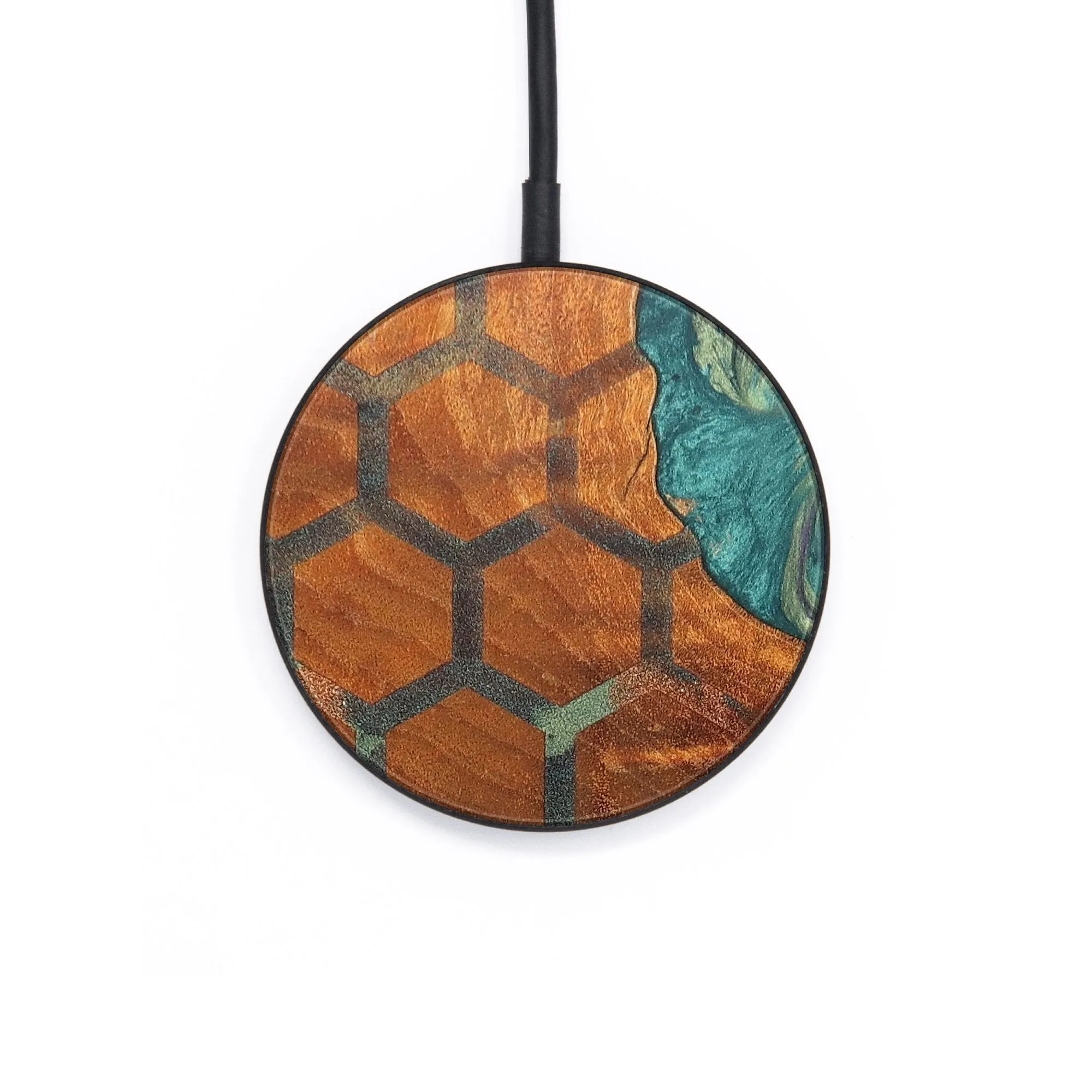 Circle Wood Resin Wireless Charger - Amina (Pattern, 665681)