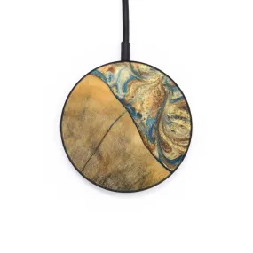 Circle Wood Resin Wireless Charger - Ariella (Teal & Gold, 697886)