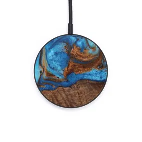 Circle Wood Resin Wireless Charger - Aubri (Teal & Gold, 611220)