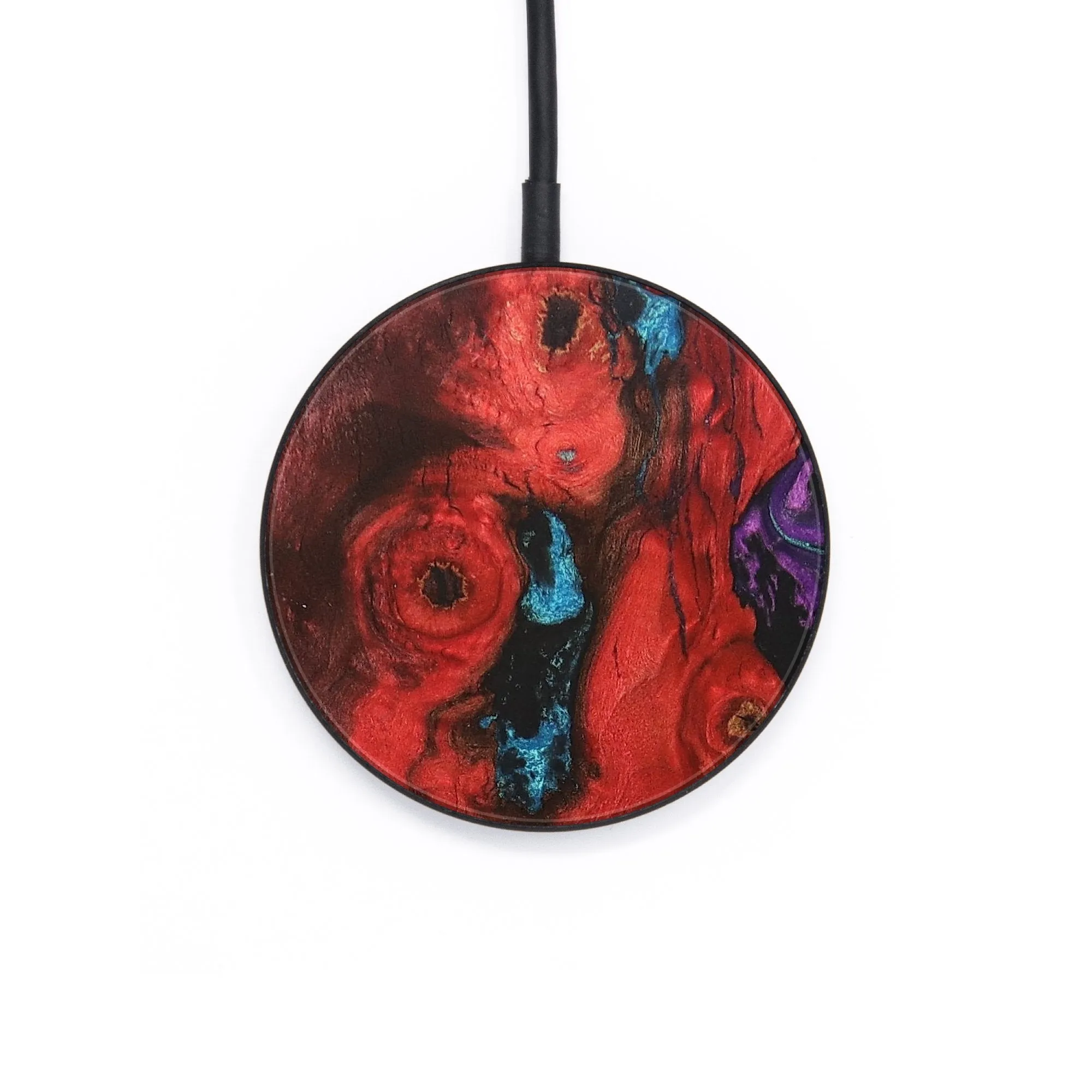 Circle Wood Resin Wireless Charger - Brandy (Purple, 683243)