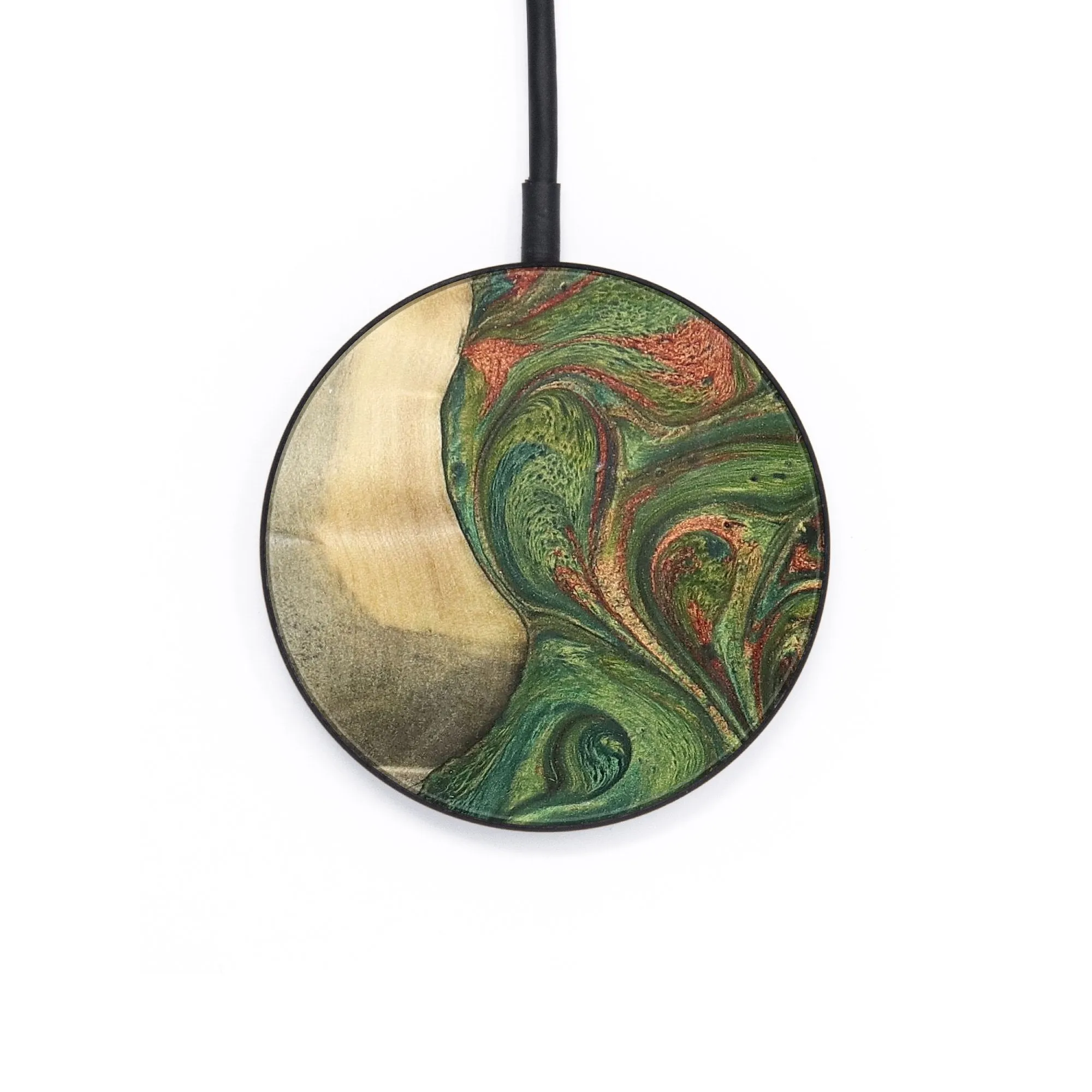 Circle Wood Resin Wireless Charger - Catalina (Green, 655169)