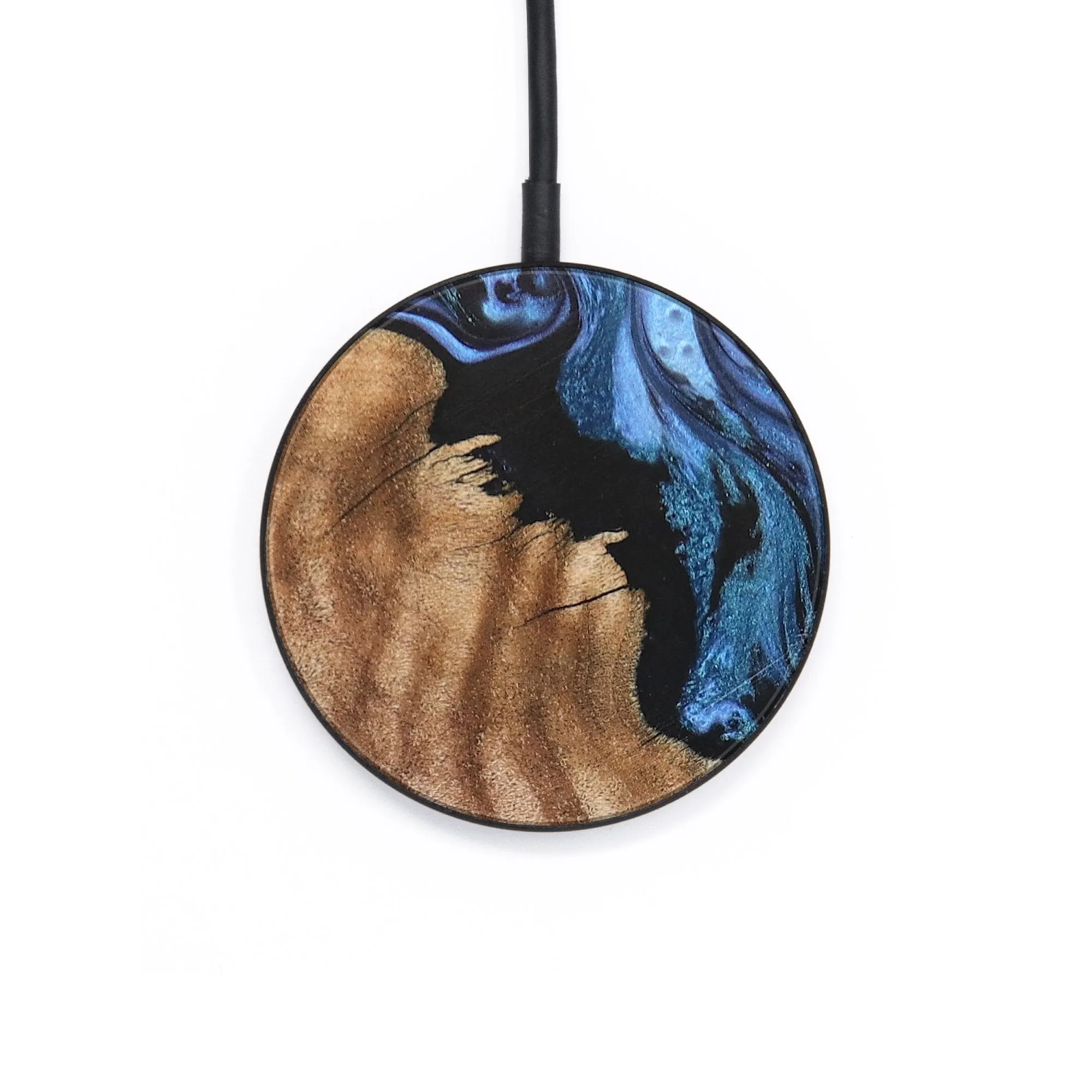 Circle Wood Resin Wireless Charger - Chelsea (Blue, 671703)