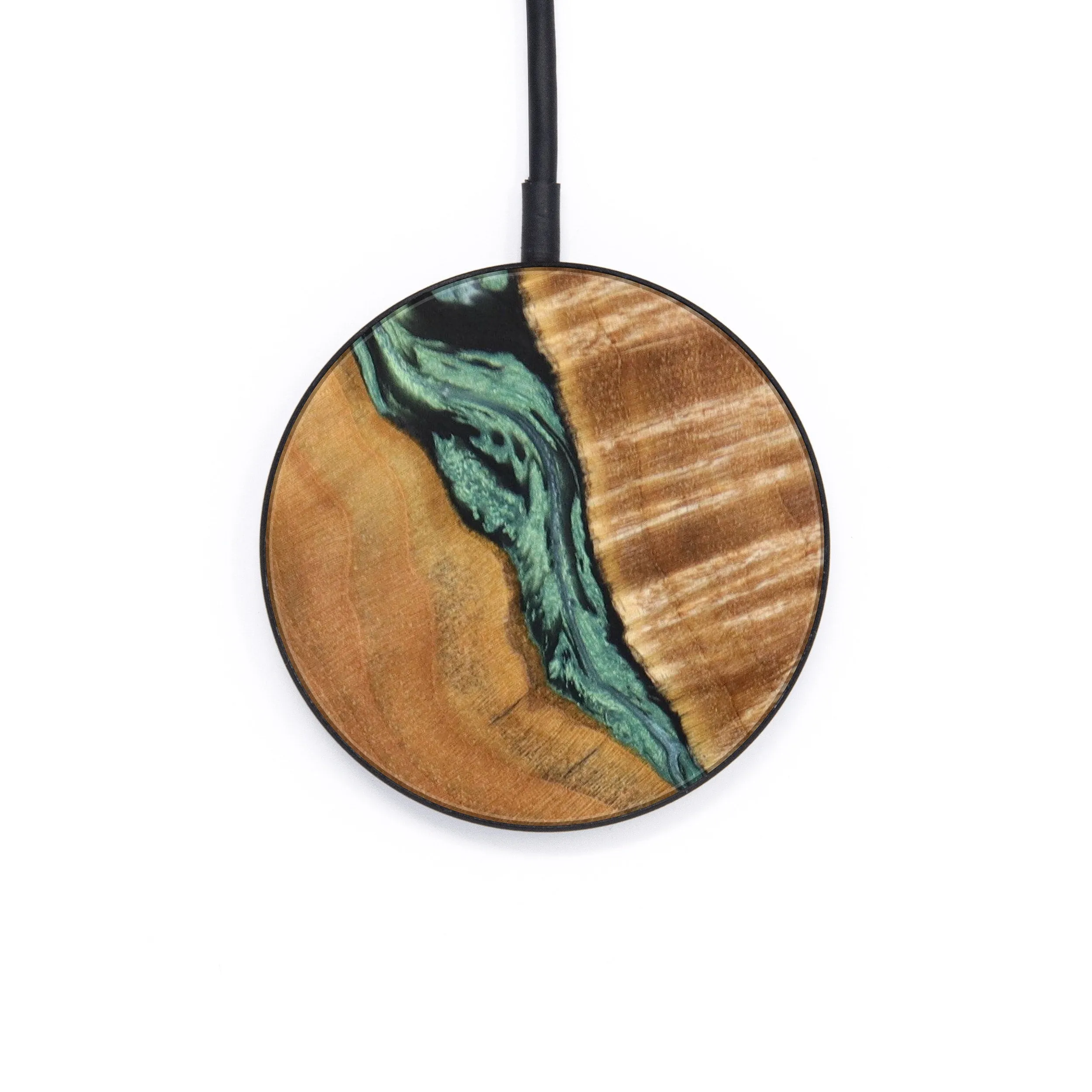 Circle Wood Resin Wireless Charger - Cole (Green, 640553)