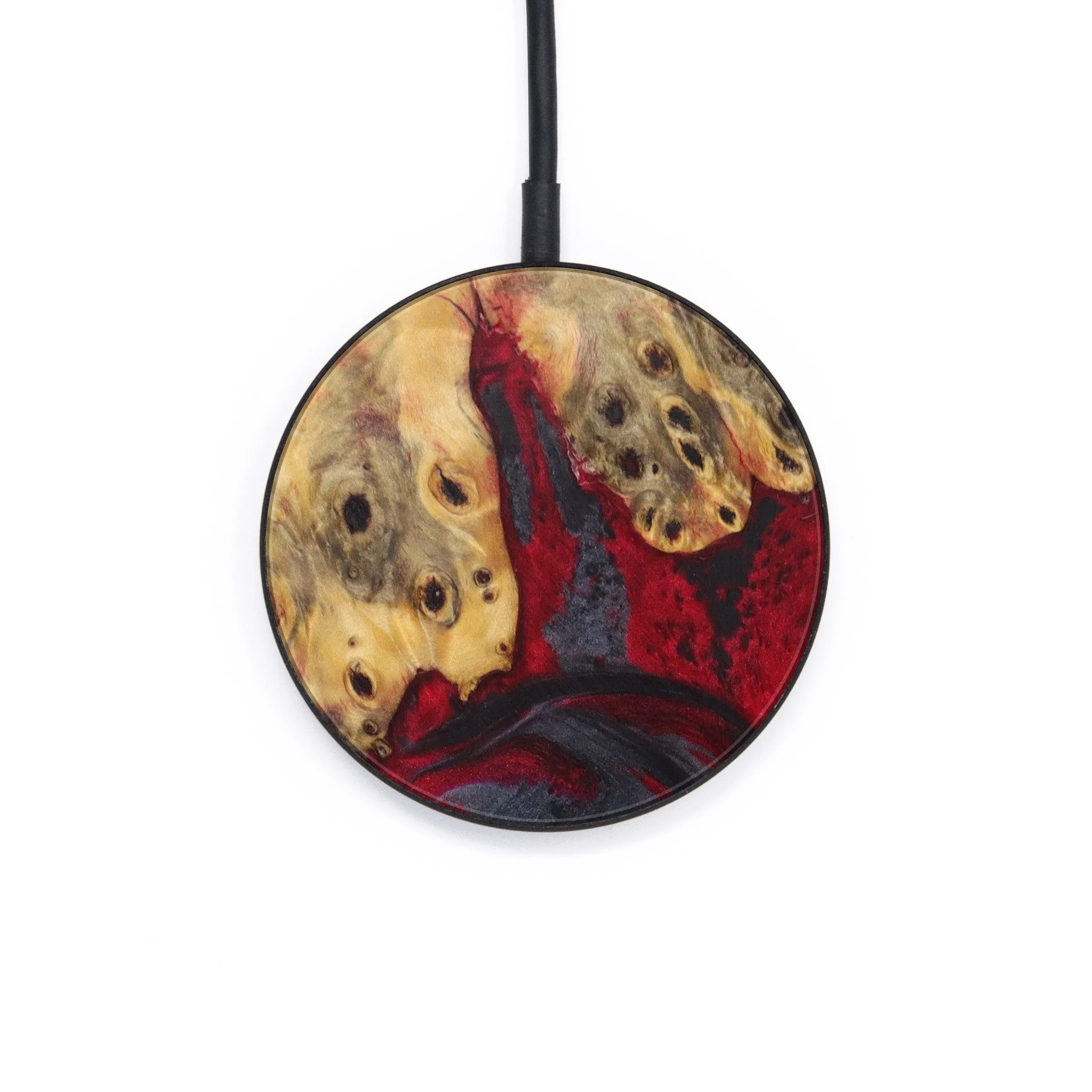 Circle Wood Resin Wireless Charger - Delma (Dark Red, 610186)