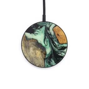 Circle Wood Resin Wireless Charger - Denisha (Green, 623519)