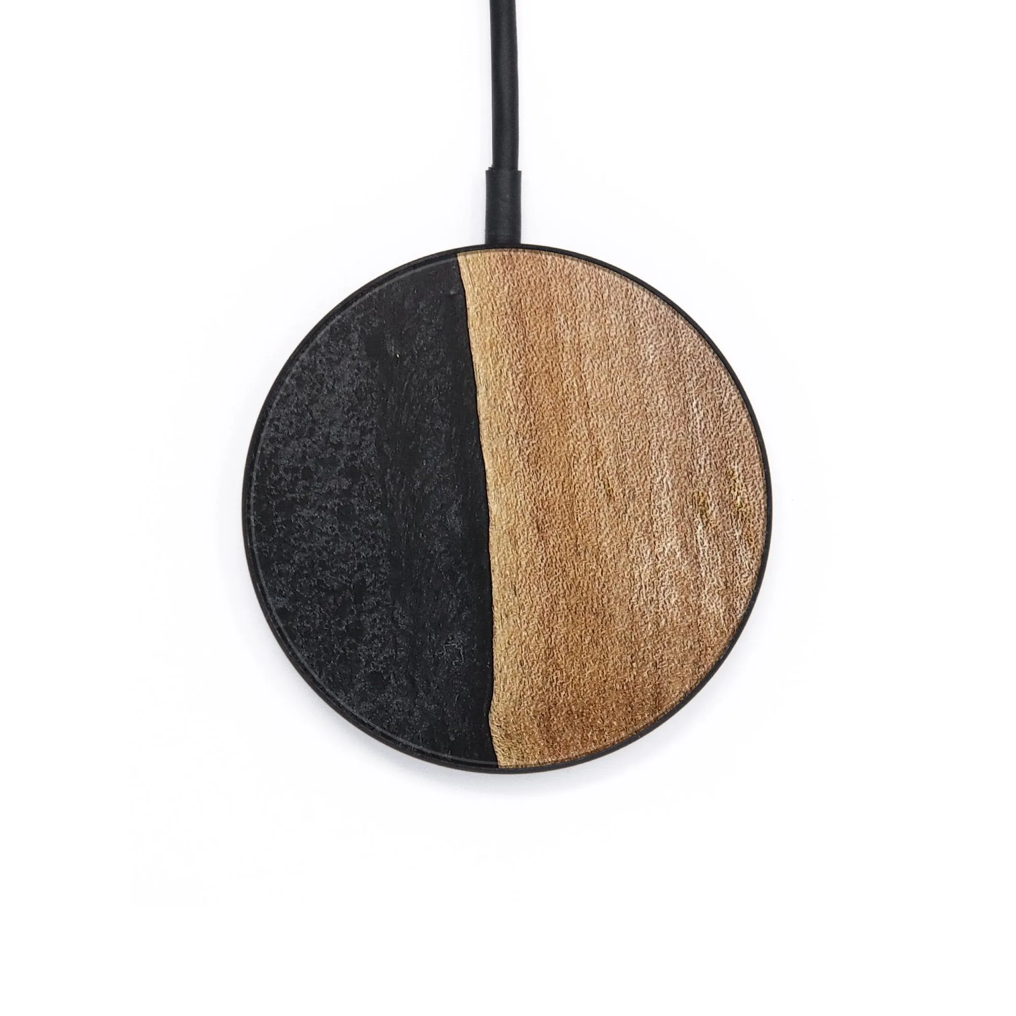 Circle Wood Resin Wireless Charger - Dorothy (Pure Black, 697374)