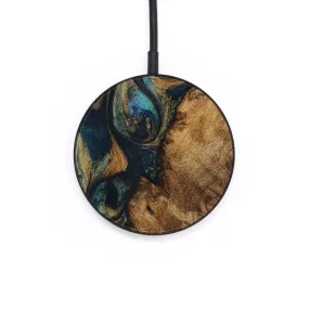 Circle Wood Wireless Charger - Maleah (Teal & Gold, 727967)