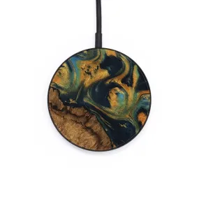 Circle Wood Wireless Charger - Willa (Teal & Gold, 741503)