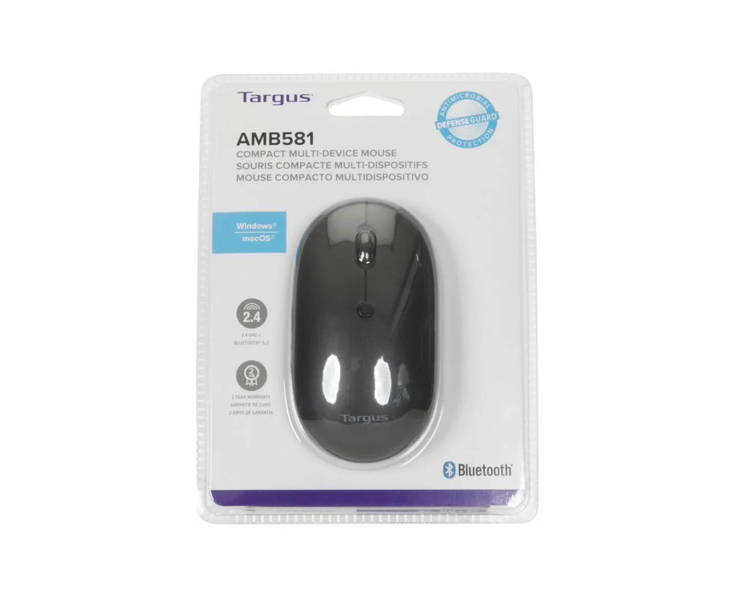 Compact Multi-Device Antimicrobial Wireless Mouse