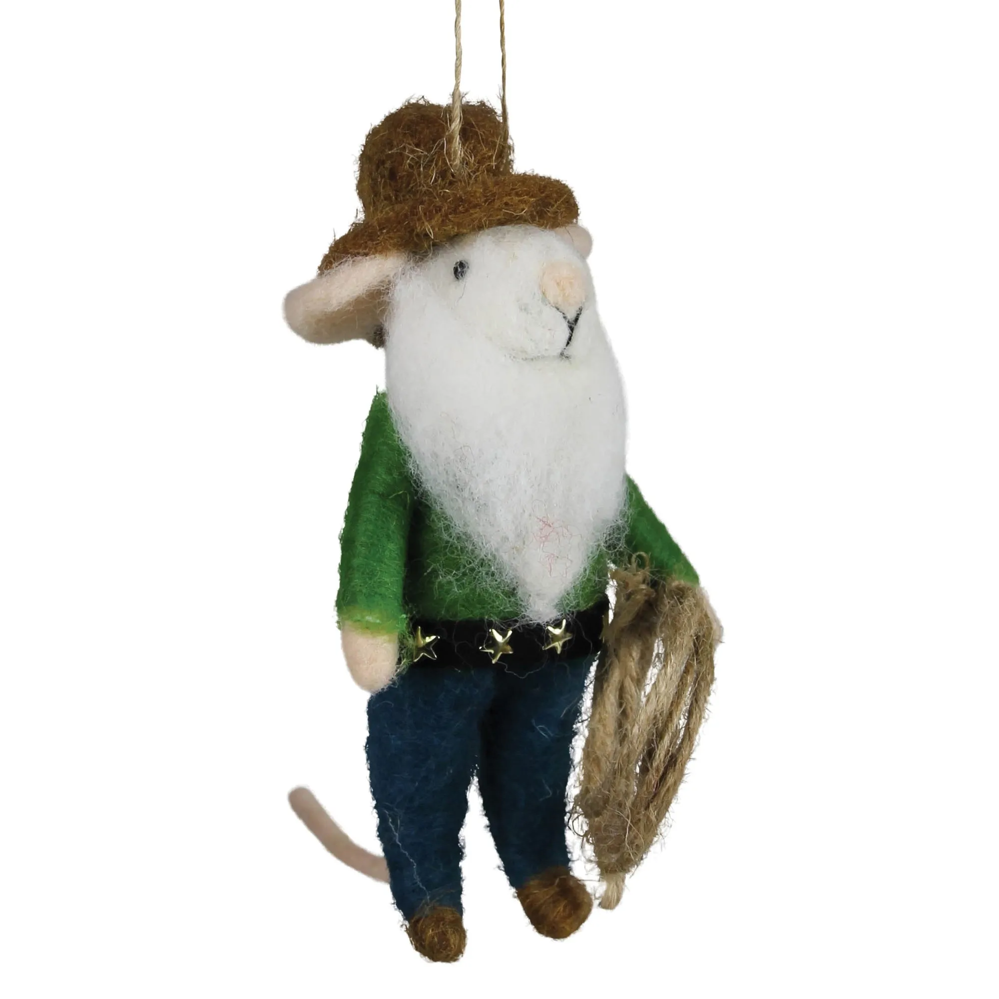 Cowboy Mouse Ornament, Felt